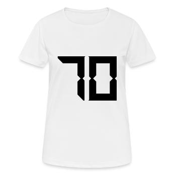 70. 70 JAHRE. 70-JÄHRIGES JUBILÄUM. GEBURTSTAG 70 JAHRE. - Frauen T-Shirt atmungsaktiv - Weiß - Vorne - AI Model Female 172 dark (172cm)