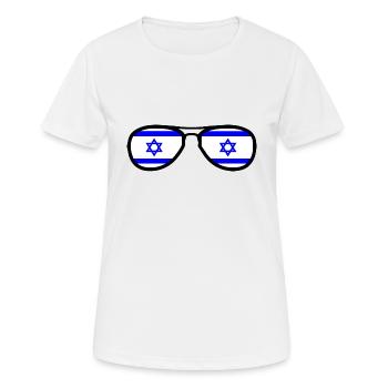 Israel - T-shirt respirant Femme - blanc - Devant - AI Model Female 172 dark (172cm)
