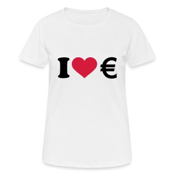 I love Euro - T-shirt respirant Femme - blanc - Devant - AI Model Female 172 dark (172cm)