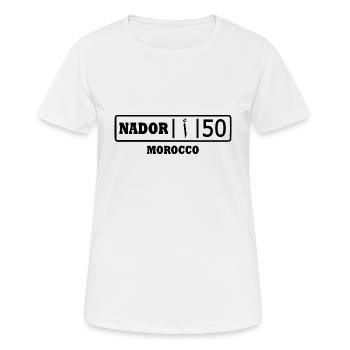 Nador kennzeichen ا 50 - Frauen T-Shirt atmungsaktiv - Weiß - Vorne - AI Model Female 172 dark (172cm)