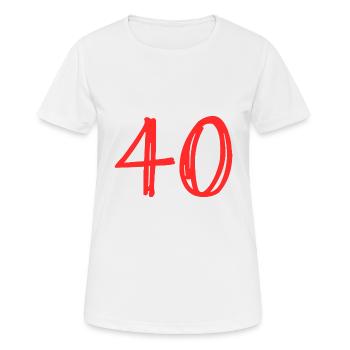 40 JAHRE. 40-jähriges Jubiläum. GEBURTSTAG 40 JAHRE. 40 - Frauen T-Shirt atmungsaktiv - Weiß - Vorne - AI Model Female 172 dark (172cm)