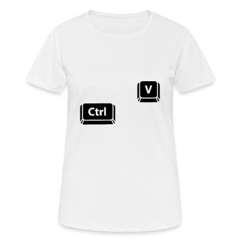 Ctrl V - T-shirt respirant Femme - blanc - Devant - AI Model Female 172 dark (172cm)