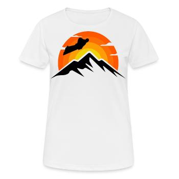 Wingsuit fliegen Base Jumping Skydiving Retro - Frauen T-Shirt atmungsaktiv - Weiß - Vorne - AI Model Female 172 dark (172cm)