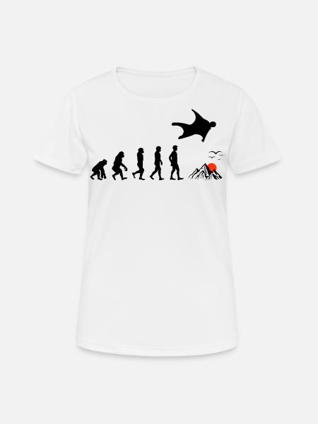 Wingsuit volant Base Jumping Skydiving Evolution - T-shirt respirant Femme - blanc