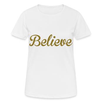 Believe - Women's Breathable T-Shirt - white - Front - AI Model Female 172 dark (172cm)