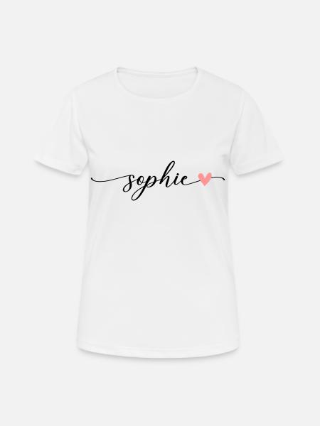 Sophie Name Calligraphy Font - Women's Breathable T-Shirt - white