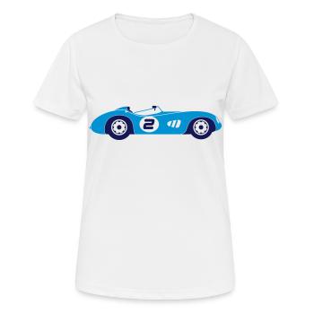 Sportwagen - Frauen T-Shirt atmungsaktiv - Weiß - Vorne - AI Model Female 172 dark (172cm)