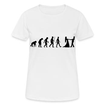 Évolution couple danse couple danse classique valse singe - T-shirt respirant Femme - blanc - Devant - AI Model Female 172 dark (172cm)