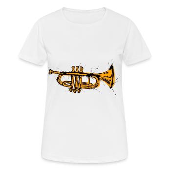 Trompette - T-shirt respirant Femme - blanc - Devant - AI Model Female 172 dark (172cm)