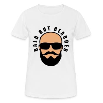 Glatzkopf aber mit Bart - Frauen T-Shirt atmungsaktiv - Weiß - Vorne - AI Model Female 172 dark (172cm)