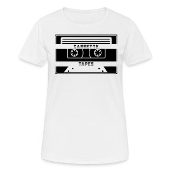 Kassette - Frauen T-Shirt atmungsaktiv - Weiß - Vorne - AI Model Female 172 dark (172cm)