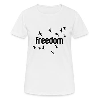 liberté - T-shirt respirant Femme - blanc - Devant - AI Model Female 172 dark (172cm)