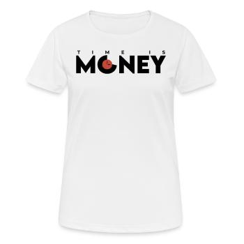 Zeit ist Geld - Frauen T-Shirt atmungsaktiv - Weiß - Vorne - AI Model Female 172 dark (172cm)