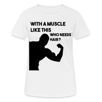 Muskeln und Glatze - Frauen T-Shirt atmungsaktiv - Weiß - Vorne - AI Model Female 172 dark (172cm)