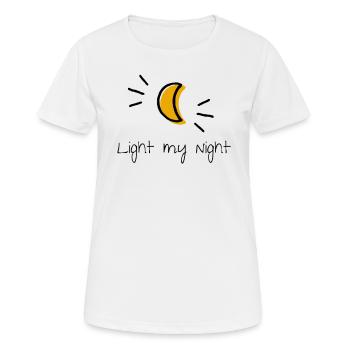Mond - Frauen T-Shirt atmungsaktiv - Weiß - Vorne - AI Model Female 172 dark (172cm)