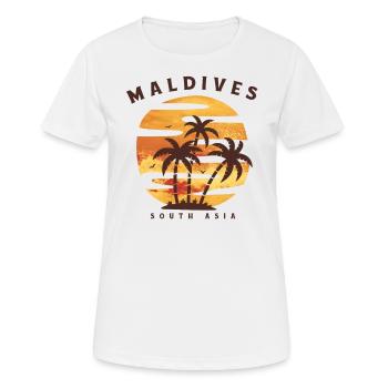 Malediven - Frauen T-Shirt atmungsaktiv - Weiß - Vorne - AI Model Female 172 dark (172cm)