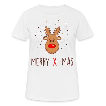 Rentier Merry X-mas - Christmas Humor - Frauen T-Shirt atmungsaktiv - Weiß - Vorne - AI Model Female 172 dark (172cm)
