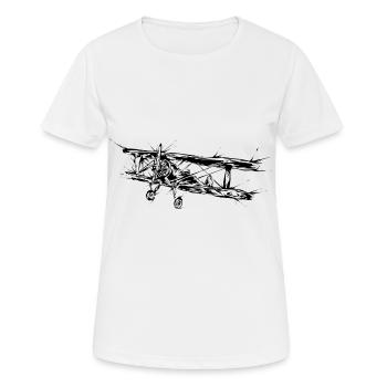 Airplane Pilot - Women's Breathable T-Shirt - white - Front - AI Model Female 172 dark (172cm)