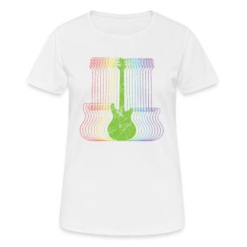 Guitare art basse rétro guitare électrique musicien - T-shirt respirant Femme - blanc - Devant - AI Model Female 172 dark (172cm)