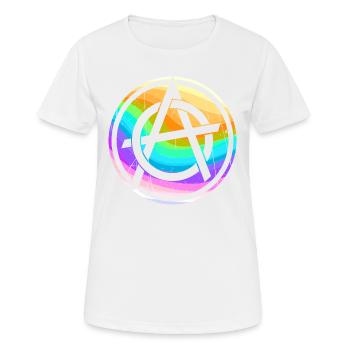 Anarchiste coloré symbole punk logo anarchistes - T-shirt respirant Femme - blanc - Devant - AI Model Female 172 dark (172cm)