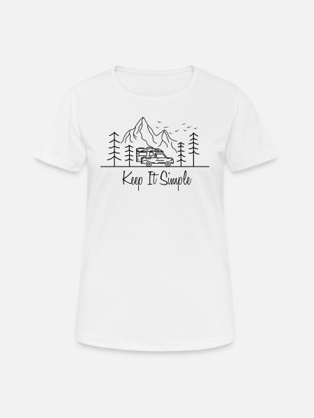 Pick-Up Camping Spruch Camper Geschenk Berge - Frauen T-Shirt atmungsaktiv - Weiß