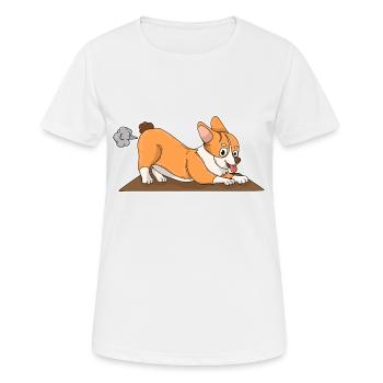 Corgi the little pups dog - Women's Breathable T-Shirt - white - Front - AI Model Female 172 dark (172cm)