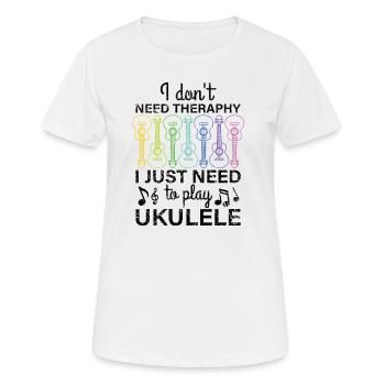 Ukulélé rétro disant blague leçons de ukulélé - T-shirt respirant Femme - blanc - Devant - AI Model Female 172 dark (172cm)