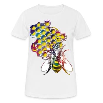 #bee #honey d’abeilles et de miel - T-shirt respirant Femme - blanc - Devant - AI Model Female 172 dark (172cm)