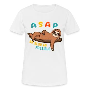 ASAP - As Slow As Possible Faultier - Frauen T-Shirt atmungsaktiv - Weiß - Vorne - AI Model Female 172 dark (172cm)