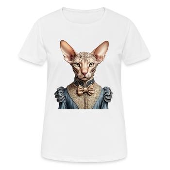 Viktorianische Sphynx-Katze - Frauen T-Shirt atmungsaktiv - Weiß - Vorne - AI Model Female 172 dark (172cm)