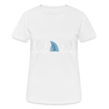 Haifischflosse Herzschlag Hai Liebhaber Geschenk - Frauen T-Shirt atmungsaktiv - Weiß - Vorne - AI Model Female 172 dark (172cm)