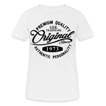 Original Since 1973 Handwriting Premium Quality - Women's Breathable T-Shirt - white - Front - AI Model Female 172 dark (172cm)