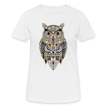 Eule schwarz und gold tolle Geschenkidee - Frauen T-Shirt atmungsaktiv - Weiß - Vorne - AI Model Female 172 dark (172cm)