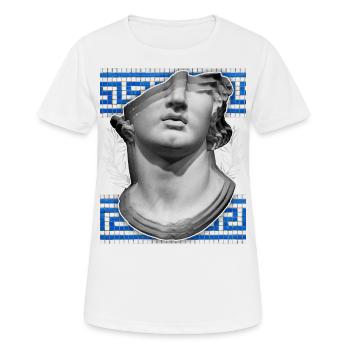 Griechenland, antike Skulptur, Mäandermuster - Frauen T-Shirt atmungsaktiv - Weiß - Vorne - AI Model Female 172 dark (172cm)