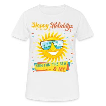 Vacances à la mer, vacances, soleil qui rit, dire - T-shirt respirant Femme - blanc - Devant - AI Model Female 172 dark (172cm)