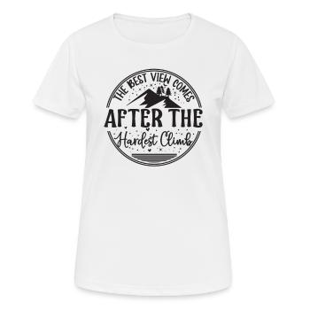 Aussicht klettern Berge Alpen - Frauen T-Shirt atmungsaktiv - Weiß - Vorne - AI Model Female 172 dark (172cm)