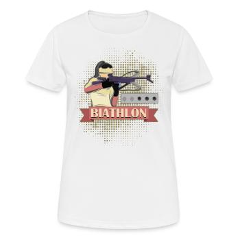 Biathlon Sport Sport Winter Sports Women - Women's Breathable T-Shirt - white - Front - AI Model Female 172 dark (172cm)