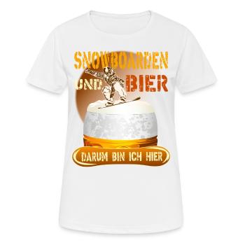 Snowboarden und Bier Wintersport Alkohol - Frauen T-Shirt atmungsaktiv - Weiß - Vorne - AI Model Female 172 dark (172cm)