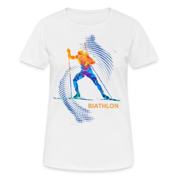 Biathlon Athlete Sport Sport Winter Sports - Women's Breathable T-Shirt - white - Front - AI Model Female 172 dark (172cm)