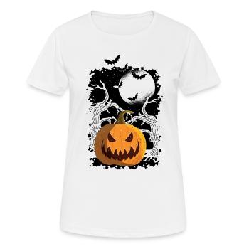 HALLOWEEN PUMKIN - Women's Breathable T-Shirt - white - Front - AI Model Female 172 dark (172cm)