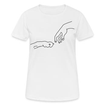 Patte de chien - T-shirt respirant Femme - blanc - Devant - AI Model Female 172 dark (172cm)