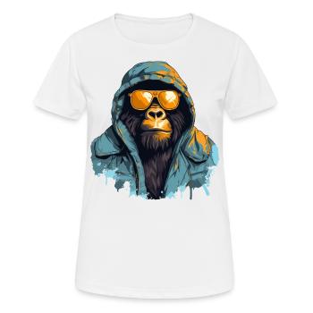 Streetstyle-Berggorilla | Gorilla-Liebhaber - Frauen T-Shirt atmungsaktiv - Weiß - Vorne - AI Model Female 172 dark (172cm)