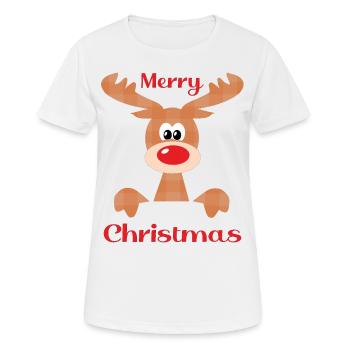 Weihnachtliches Rentier - Frauen T-Shirt atmungsaktiv - Weiß - Vorne - AI Model Female 172 dark (172cm)