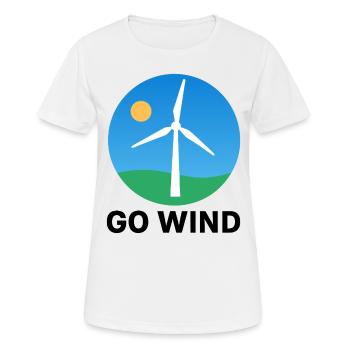 Pour l’énergie éolienne – claire et durable - T-shirt respirant Femme - blanc - Devant - AI Model Female 172 dark (172cm)