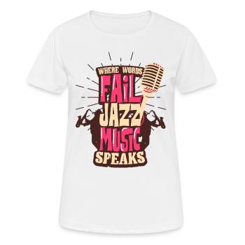 Jazz - Frauen T-Shirt atmungsaktiv - Weiß - Vorne - AI Model Female 172 dark (172cm)