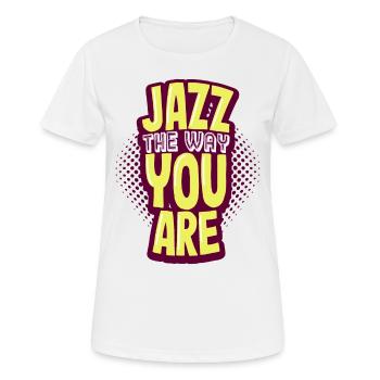 Jazz - Frauen T-Shirt atmungsaktiv - Weiß - Vorne - AI Model Female 172 dark (172cm)