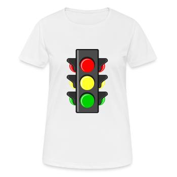 Feu de circulation permis de conduire école de conduite - T-shirt respirant Femme - blanc - Devant - AI Model Female 172 dark (172cm)