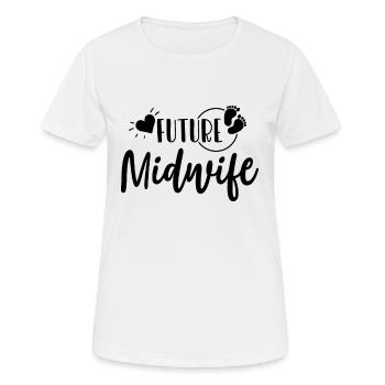 Hebamme in Ausbildung - Frauen T-Shirt atmungsaktiv - Weiß - Vorne - AI Model Female 172 dark (172cm)