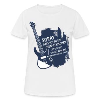 Bassist Bassisten Bassspieler E-Bass Geschenk - Frauen T-Shirt atmungsaktiv - Weiß - Vorne - AI Model Female 172 dark (172cm)