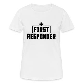 Service de secours paramédical d'urgence - T-shirt respirant Femme - blanc - Devant - AI Model Female 172 dark (172cm)